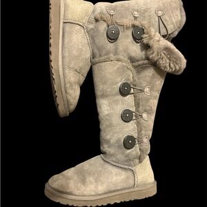 UGG Gray Button-Up Winter Boots